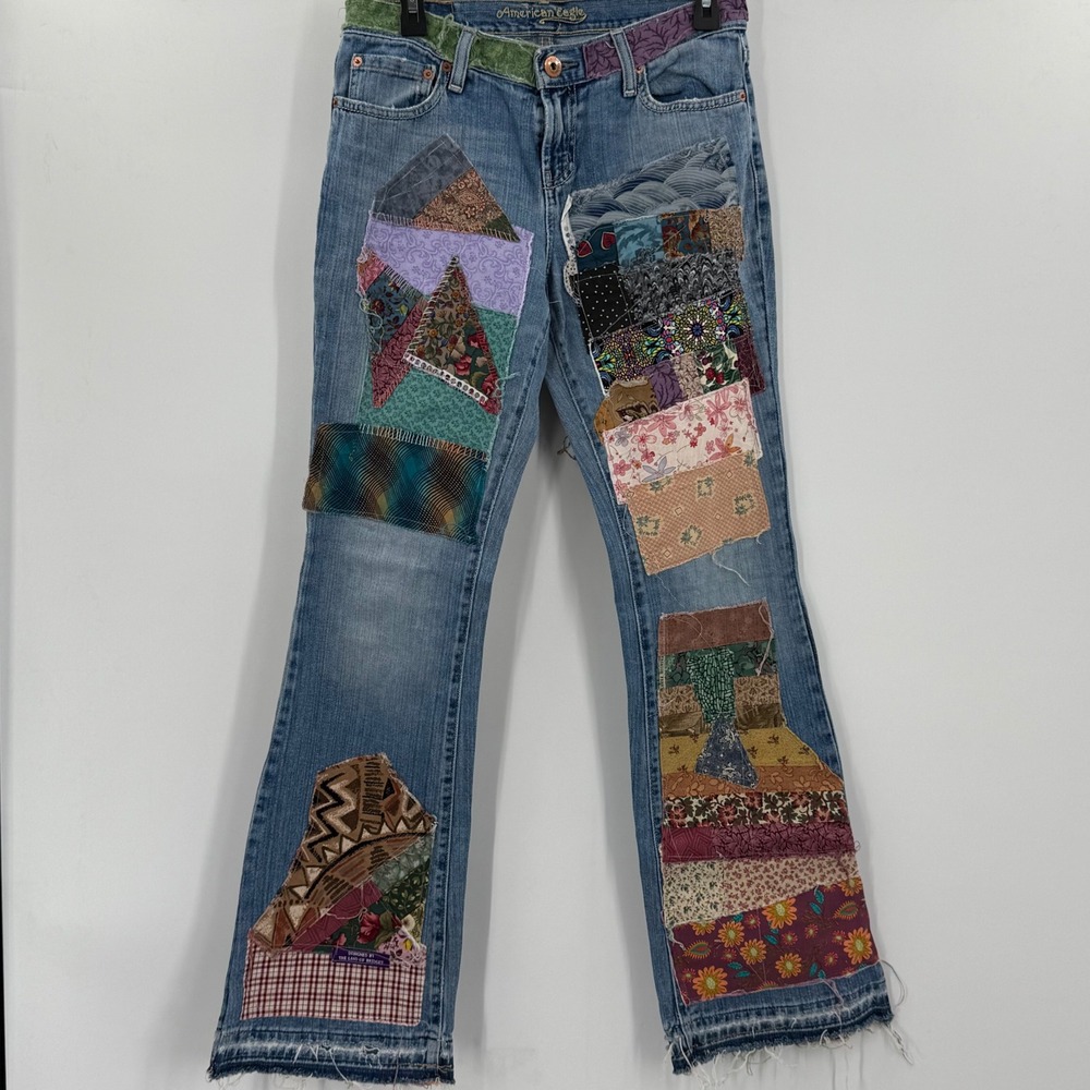 Patchwork Embellished Women's Jeans - Multicolor
